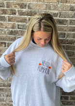Load image into Gallery viewer, Hello Pumpkin Sweatshirt| Pumpkin spice |Fall Sweatshirt |Autumn shirt  | Embroidered | Pumpkin shirt | Fall Y’all| Thanksgiving sweater