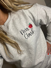 Load image into Gallery viewer, Embroidered Custom teacher shirt, Teacher apple shirt, Custom teacher tee, teacher gift, Personalized teacher name shirt, Teacher name