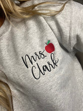 Load image into Gallery viewer, Embroidered Custom teacher shirt, Teacher apple shirt, Custom teacher tee, teacher gift, Personalized teacher name shirt, Teacher name