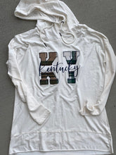 Load image into Gallery viewer, Custom State Hoodie | Fall Plaid sweatshirt | Flannel |Kentucky sweatshirt | Womens hooded sweatshirt | Embroidered |