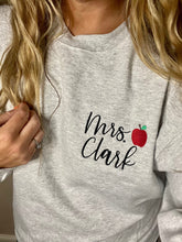 Load image into Gallery viewer, Embroidered Custom teacher shirt, Teacher apple shirt, Custom teacher tee, teacher gift, Personalized teacher name shirt, Teacher name