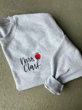Load image into Gallery viewer, Embroidered Custom teacher shirt, Teacher apple shirt, Custom teacher tee, teacher gift, Personalized teacher name shirt, Teacher name