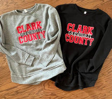 Load image into Gallery viewer, Cardinals sweatshirt | Custom School Spirit sweatshirt | Women’s oversized sweatshirt | Clark County| Embroidered sweatshirt | Mascot