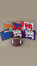 Load image into Gallery viewer, Gameday Football Chenille patch sweatshirt, Choose your team colors, College football, NFL, trendy, school sweatshirt,