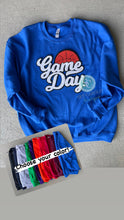 Load image into Gallery viewer, Gameday Basketball Chenille patch sweatshirt, Choose your team colors, College basketball, trendy, school sweatshirt, custom team colors
