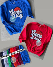 Load image into Gallery viewer, Gameday Basketball Chenille patch sweatshirt, Choose your team colors, College basketball, trendy, school sweatshirt, custom team colors