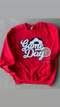 Load image into Gallery viewer, Gameday Soccer Chenille patch sweatshirt, Choose your team colors, Soccerball patch, trendy, school sweatshirt, custom team colors