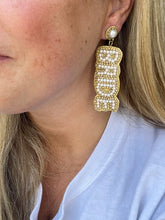 Load image into Gallery viewer, Bride earrings, Beachelorette party earrings, Bridal gift, Bead earrings, Wedding party beaded earrings for bride