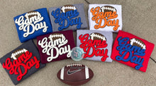 Load image into Gallery viewer, Gameday Football Chenille patch sweatshirt, Choose your team colors, College football, trendy, school sweatshirt, custom team colors