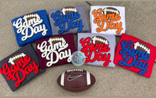 Load image into Gallery viewer, Gameday Football Chenille patch sweatshirt, Choose your team colors, trendy, school sweatshirt