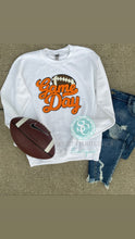 Load image into Gallery viewer, Gameday Football Chenille patch sweatshirt, Choose your team colors, trendy, school sweatshirt