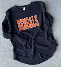 Load image into Gallery viewer, Bengals sweatshirt | Bengals sweatshirt | Embroidered sweater | Game Day| Hi low sweatshirt | Oversized| Sequin mascot shirt