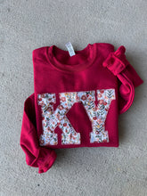 Load image into Gallery viewer, Crewneck State Sweatshirt, Custom ANY state, Adult youth toddler Kentucky sweatshirt, floral, Ky shirt, Fall crewneck, Autumn, Cozy