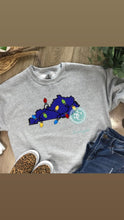 Load image into Gallery viewer, Christmas lights state crewneck- Merry Christmas, Kentucky Christmas sweatshirt, Christmas lights, KY Christmas, Christmas party shirt