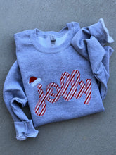Load image into Gallery viewer, Jolly Christmas sweatshirt- Candy cane Christmas, Santa, Womens, Youth, Kids, Toddler, Embroidered Christmas shirt, Christmas sweatshirt,