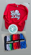 Load image into Gallery viewer, Gameday Baseball Chenille patch sweatshirt, Choose your team colors, baseball mom, trendy, school sweatshirt, Baseball patch