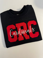 Load image into Gallery viewer, GRC cardinals embroidered shirt, Personalized school Initials and Mascot, Trendy teacher tee, Adult, Youth, Toddler, Cardinals, School spirit, Mascot t shirt