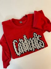 Load image into Gallery viewer, Cardinals cursive embroidered shirt, custom school mascot shirt, school spirit