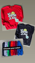 Load image into Gallery viewer, Gameday Softball Chenille patch sweatshirt, Choose your team colors, Softball shirt, Softball mom, school sweatshirt, custom team colors,