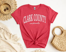 Load image into Gallery viewer, Clark County Cardinals T-shirt, sweatshirt, Adult, Youth, Toddler CARDS, cardinals game day, Cardinals, School spirit shirt,
