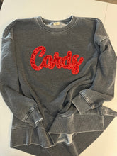 Load image into Gallery viewer, Cardinals Sequin sweatshirt, Cardinals sweatshirt, Cardinals shirt, Bling, school sweatshirt, side split sweatshirt, tunic sweatshirt