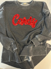 Load image into Gallery viewer, Cardinals Sequin sweatshirt, Cardinals sweatshirt, Cardinals shirt, Bling, school sweatshirt, side split sweatshirt, tunic sweatshirt