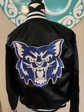 Load image into Gallery viewer, Wildcats sequin Bomber jacket, Varsity bomber jacket, Satin jacket, baseball jacket, Wildcat sequin