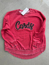 Load image into Gallery viewer, Cardinals Sequin sweatshirt, Cardinals sweatshirt, Cardinals shirt, Bling, school sweatshirt, round hem sweatshirt, tunic sweatshirt