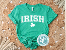 Load image into Gallery viewer, Irish T shirt | St. Patricks Day shirt |Lucky shirt | Heather green Bella Canvas| St. pattys day