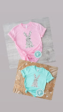 Load image into Gallery viewer, Easter Bunny T shirt | Easter shirt | Dalmatian print | Spring Easter shirt | Pink Mint Bella Canvas| Easter bunny tee |