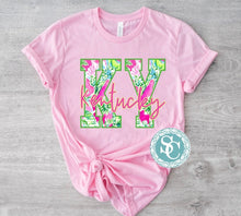 Load image into Gallery viewer, Kentucky Shirt | Preppy Kentucky Tshirt | Pink Ky shirt | Floral | Kentucky Sweatshirt| Lilly inspired shirt |