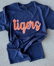 Load image into Gallery viewer, Tigers Sequin shirt | Sequins| orange and navy | sparkle| Adult Toddler Youth Kids | Gameday |Embroidered baseball,basketball, Detroit