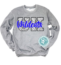 Load image into Gallery viewer, Wildcats Shirt| wildcats | Dalmatian print shirt| Game Day t shirt | Cats shirt | Kentucky Sweatshirt|