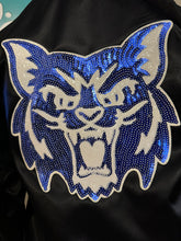 Load image into Gallery viewer, Wildcats sequin Bomber jacket, Varsity bomber jacket, Satin jacket, baseball jacket, Wildcat sequin
