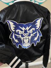 Load image into Gallery viewer, Wildcats sequin Bomber jacket, Varsity bomber jacket, Satin jacket, baseball jacket, Wildcat sequin