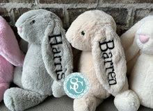 Load image into Gallery viewer, Monogrammed Bunny, Easter Bunny, Personalized Bunny Rabbit, Personalized Baby Gift, Personalized Stuffed Animal, Personalized Bunny