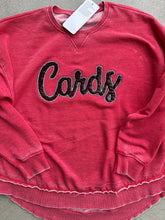 Load image into Gallery viewer, Cardinals Sequin sweatshirt, Cardinals sweatshirt, Cardinals shirt, Bling, school sweatshirt, round hem sweatshirt, tunic sweatshirt