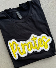 Load image into Gallery viewer, Pirates T-shirt, sweatshirt,Adult, Youth, Toddler Pirates, Pirates baseball, game day, glitter, Applique, Pirates mascot, baseball mom shirt
