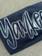 Load image into Gallery viewer, Yankees baseball shirt | Yankees baseball | metallic | Adult Toddler Youth Kids | Gameday |Yankees mascot |Embroidered| baseball| t ball
