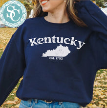 Load image into Gallery viewer, Kentucky est.1792 distressed Shirt| T shirt Sweatshirt| KY shirt | Game Day t shirt | Cats shirt | Kentucky Sweatshirt| Kentucky est | State
