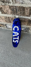 Load image into Gallery viewer, Kentucky Headband, Blue and white sequin headband, Wildcats,  Seed Bead, blue knotted, preppy headband, trendy, gameday, football, Kentucky