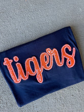 Load image into Gallery viewer, Tigers Sequin shirt | Sequins| orange and navy | sparkle| Adult Toddler Youth Kids | Gameday |Embroidered baseball,basketball, Detroit