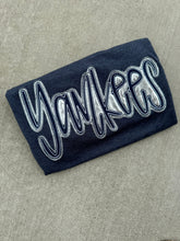 Load image into Gallery viewer, Yankees baseball shirt | Yankees baseball | metallic | Adult Toddler Youth Kids | Gameday |Yankees mascot |Embroidered| baseball| t ball