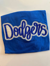 Load image into Gallery viewer, Dodgers baseball shirt | Dodgers baseball | metallic | Adult Toddler Youth Kids | Gameday |Dodgers mascot |Embroidered| baseball| t ball