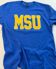 Load image into Gallery viewer, MSU Embroidered Shirt, Morehead State, T shirt, Sweatshirt, womens gift, college shirt, sister gift, KY shirt, Eagles, Blue and yellow