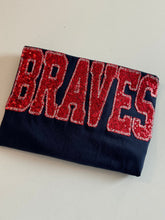 Load image into Gallery viewer, Braves sequin baseball shirt | Adult Toddler Youth Kids | Gameday |Braves mascot |Embroidered| baseball| t ball