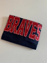 Load image into Gallery viewer, Braves sequin baseball shirt | Adult Toddler Youth Kids | Gameday |Braves mascot |Embroidered| baseball| t ball