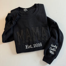 Load image into Gallery viewer, Mama Glitter Embroidered Sweatshirt | Mama Crewneck, Gift for Mom, Personalized Mama Shirt | Mothers Day gift| Sparkly shirt|