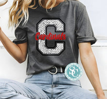 Load image into Gallery viewer, Cardinals Dalmation print Shirt |Cardinals  Tshirt Sweatshirt | Game day | School spirit tee  | Toddler Youth Adult shirt |