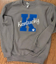 Load image into Gallery viewer, Kentucky sweatshirt, Adult, Youth, sweatshirt, CATS, Ky sweatshirt, Kentucky shirt, Kentucky State sweatshirt, Applique, Power K